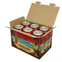 Boîte d'expédition personnalisée en carton ondulé entièrement imprimée pour boissons en conserve, expédition sécurisée