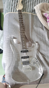 Nouvelle guitare électrique <span class=keywords><strong>S</strong></span>-<span class=keywords><strong>S</strong></span>-H ST Crystal, transparente en acrylique, guitare électrique en bois massif pour débutants, cool et rock - Product Image 5