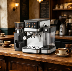 Nouvelle cafetière à expresso Abbo, pompe haute pression 20 bars, double filtre en acier inoxydable pour améliorer la qualité du café avec réservoir d'eau <span class=keywords><strong>et</strong></span> de lait - Product Image 6