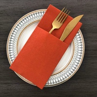 Serviettes de table jetables colorées 1 pli, style sac, toucher lin, en pâte de bois vierge, douces, en papier – Offre Spéciale