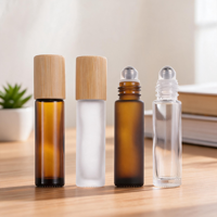 Flacons à bille portables en bambou et bois pour parfum, 5 ml et 10 ml, avec bouchon roll-on, pour diffusion de fragrance, emballage cadeau