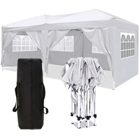 [Stok AS] Gratis Ongkir Kanopi Lipat Baja EZ 10'x20' Portabel untuk Luar Ruangan dengan 6 Dinding Samping yang Dapat Dilepas Pengiriman Cepat MOQ 1 Unit