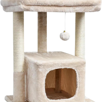 Arbre à chat classique écologique EUR PET de 70 cm de haut, grande maison pour chat, griffoir en fausse fourrure, tour en bois, sisal et carton