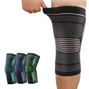 Genouillère de protection sportive personnalisée pour la course, anti-chocs, extensible dans quatre directions, en silicone antidérapant, en nylon tricoté - Product Image 2