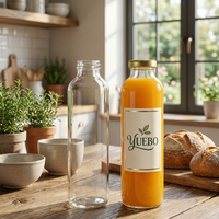 Bouteille de jus, bouteille de boisson, emballage de jus de fruits, bouteille en verre personnalisée pour fruits, légumes et lait