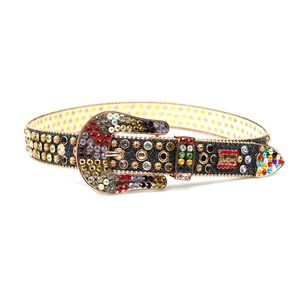 Cinturón de Lujo con Calaveras y Pedrería para Hombre y Mujer, Estilo Y2K Gótico Punk, Cinturón de Cuero PU con Calaveras y Cristales, Cinturón Brillante con Diamantes - Product Image 2