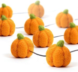 Autunno decor autunno halloween feltro puntelli giallo arancione 100% Nuova Zelanda naturale a mano di <span class=keywords><strong>lana</strong></span> in feltro di zucca - Product Image 1