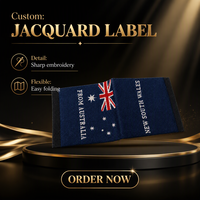 Étiquette tissée jacquard personnalisée pour casquettes, bonnets, sacs, étiquettes de marque en tissu résistant pour la literie et les textiles de maison