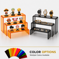 Ensemble de présentoirs surélevés en acrylique transparent personnalisé pour bijoux, montres, cupcakes, présentation sur comptoir de magasin de détail
