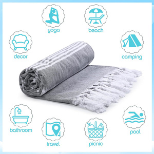 Tùy chỉnh bãi biển Khăn với logo tùy chỉnh in mùa hè bãi biển lớn khăn bông sợi nhỏ Bán buôn giá rẻ khăn - Product Image 5