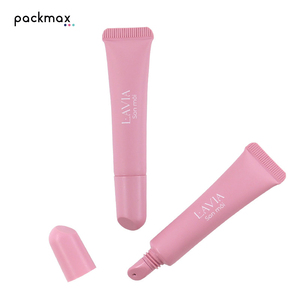 Tube souple rose clair personnalisé pour gloss, tube souple de 10g avec embout cristallin pour crème contour des yeux, tube compressible - Product Image 1