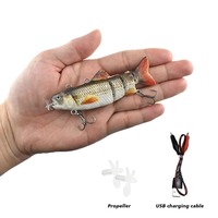 Leurre de pêche articulé électrique à nage automatique rechargeable par USB avec propulsion par hélice, appât dur