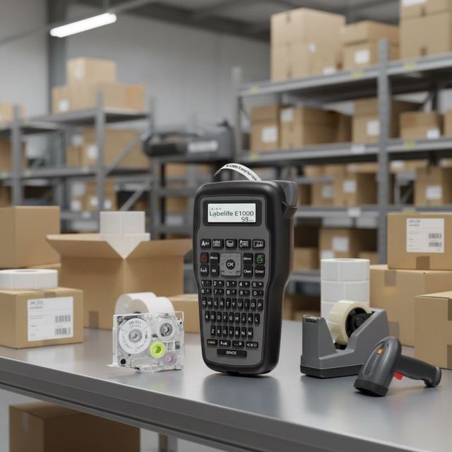 E1000 Pro Industrial Label Maker Machine - Heat Shrink Tube & Waterproof Cable Labeling, Thermal Transfer Label Printer