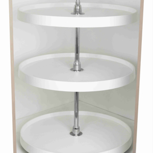 Cesta giratoria de 360 grados, <span class=keywords><strong>armario</strong></span> de esquina de PP, accesorio de <span class=keywords><strong>armario</strong></span>, juego redondo de plástico Lazy Susan de tres neumáticos - Product Image 1