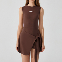 Vêtements de sport dos nu une pièce nouveau style personnalisé combinaisons sans manches jupes d'entraînement body de yoga pour femmes pour la gym