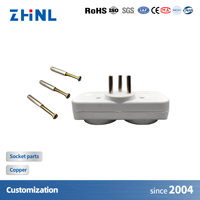 Connecteur de bande de prise à 2 voies Style Israël OEM Accessoires en métal de prise de courant Pièce en laiton Pièce d'estampage électrique