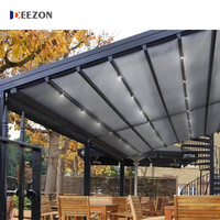 Pergola rétractable automatique étanche en PVC Pare-soleil extérieur électrique PVC couverture de toit pliant auvent auvent pour balcon