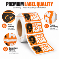 Étiquettes de bière personnalisées, autocollants en rouleau BOPP blancs, autocollants adhésifs pour bouteilles et canettes de brasserie, impression personnalisée imperméable
