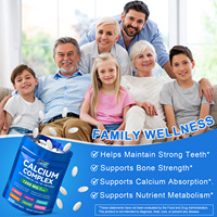 Compléments alimentaires en gélules molles sans gluten Lenm OEM 300 unités, haute puissance, vitamines D3, K2, B12 et calcium, pour adultes, femmes et hommes, pour la force osseuse
