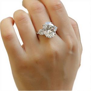 Anillo de Oro Amarillo con Diamante Cultivado en Laboratorio, Certificado IGI, Corte Ovalado VVS, Chapado en Rodio de 18K, para Hombre, Estilo Hip Hop - Product Image 4