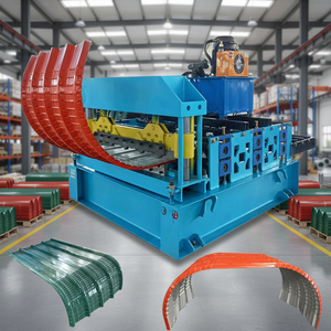 เครื่องขึ้นรูปเหล็กชุบสังกะสีสำหรับแผ่นผนังโค้ง เครื่องขึ้นรูปกระเบื้องแบบมีมอเตอร์  วัสดุก่อสร้างสำหรับการขึ้นรูปแผ่นโค้ง - Product Image 1