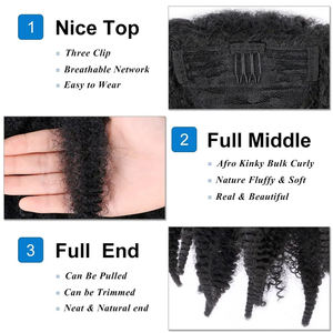 Extensiones de Cabello Sintético Rizado Marley <span class=keywords><strong>Multicolor</strong></span> de 10 Pulgadas, de Alta Calidad, con Clip, Cola de Caballo Afro Rizada, Venta al por Mayor Africana - Product Image 3