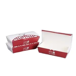 햄버거 샌드위치 타코 양파 링 치킨 너겟 피쉬 앤 칩스 핫도그 포장을위한 식품 학년 맞춤형 디자인 종이 상자