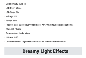 โคมไฟตั้งพื้น LED RGBIC อัจฉริยะ โคมไฟมุมห้องทรงสูง สำหรับตกแต่งภายใน เปลี่ยนสีได้ ควบคุมผ่านแอพ รีโมทคอนโทรล รองรับเพลง USB - Product Image 4