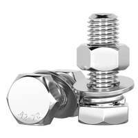 M3-M20 304 Baut Mur Baja Tahan Karat, Baut Heksagonal Eksternal, Mur, Bantalan Datar, Bantalan Elastis, Set Baut Elevator