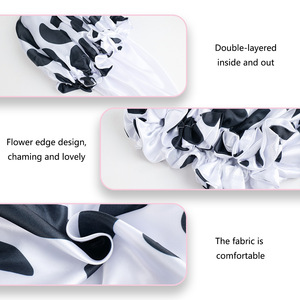 <span class=keywords><strong>หมวก</strong></span>คลุมผมซาตินแบบยืดหยุ่นสำหรับผู้หญิง ลายวัวพิมพ์สองชั้นแบบกำหนดเอง ยี่ห้อ SOLPOP สำหรับ<span class=keywords><strong>ใส่</strong></span>นอน - Product Image 6