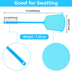 Pack de tapettes à mouches en plastique robustes, tapettes à mouches manuelles à long manche, tapettes à insectes de grande taille qui fonctionnent à l'intérieur et à l'extérieur - Product Image 2