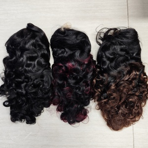 Letsfly $100 Promotion 300% Raw Hair 100% Human Hair 13x4 Lace Full Frontal <b>Wigs</b> 22inch Bouncy Curly 1BT4# 1B99j# Wholesale - Product Image 4