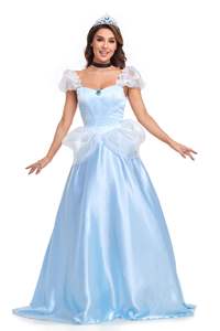 Vestido de Princesa <span class=keywords><strong>Cenicienta</strong></span> Azul Cielo para Cosplay de Halloween 2026, Vestido de Hombros Descubiertos para Actuaciones en Escenario, <span class=keywords><strong>Disfraz</strong></span> de Noche para Cosplay - Product Image 3