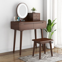 Nouvelle coiffeuse de chambre à coucher en bois massif moderne nordique, coiffeuse, chambre à coucher multifonctionnelle en bois massif