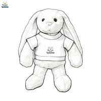 Fabricant de jouets en peluche personnalisés, lapin en peluche, vente en gros, marque personnalisée, mascotte, OEM, ODM, cadeau promotionnel pour entreprise, CPC