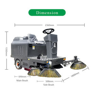 Balayeuse <span class=keywords><strong>de</strong></span> sol commerciale <span class=keywords><strong>de</strong></span> 1800mm Nettoyeur <span class=keywords><strong>de</strong></span> balai <span class=keywords><strong>de</strong></span> <span class=keywords><strong>nettoyage</strong></span> à piles vert <span class=keywords><strong>Brosse</strong></span> latérale électrique pour l'équitation <span class=keywords><strong>de</strong></span> rue - Product Image 1