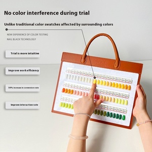 Tableau d'affichage de couleur d'ongle magnétique acrylique détachable Portable recouvert de cuir Choix de la manucure Pro Clients Choisissez des fournitures pour ongles - Product Image 2