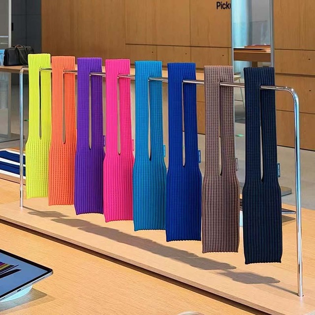MOQ 500 Knitted Mobile Bag 80CM 40CM Length Original Colors Crossbody Phone Bag Top Quality Mobile Cover Bag for iPhone Samsung