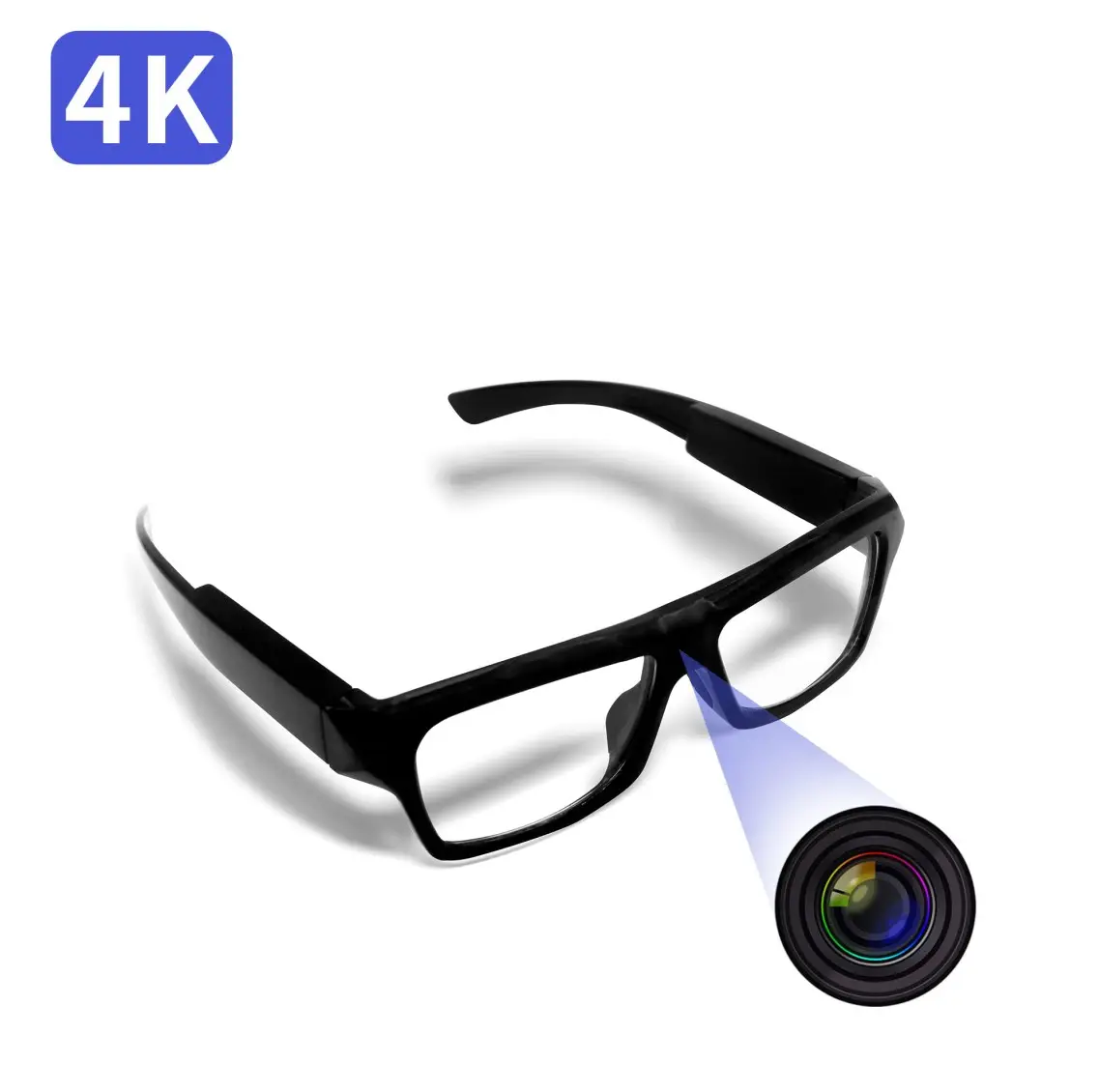 نظارات تسجيل الفيديو موديل 2021, حساس صورة عالية الدقة 4K بدقة 8 ميجا بكسل ، كاميرا تسجيل الفيديو ، نظارات مراقبة لأمن المنزل والعمل