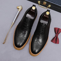 Nouvelle conception, chaussures Oxford en cuir de vache véritable respirantes et antidérapantes à lacets pour hommes grandes tailles, chaussures habillées pour le bureau et les occasions formelles