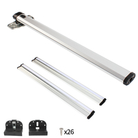 Hoge Kwaliteit Aluminium Legering Abs Zilver Kleur Top Opvouwbare Trailer Camper Caravan Camper Rv Klaptafel Been