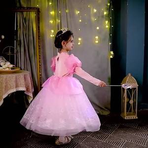 Nuevo Vestido de Princesa Rosa Elegante para Niñas, Disfraces Clásicos para Fiestas de Cumpleaños Infantiles - Product Image 6