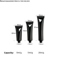 Tube souple en plastique noir de 10 ml à 20 ml pour appliquer crème pour les yeux, anticernes, fond de teint - Mini-tubes cosmétiques avec plusieurs options de bouchons