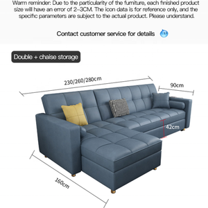 Đồ Nội Thất Phòng Khách Thiết Kế Hiện Đại Giá Rẻ Giá Đa Chức Năng Thoải Mái Màu Xanh Cắt Vải Gấp <span class=keywords><strong>Sofa</strong></span> Giường Cho Nhà - Product Image 6