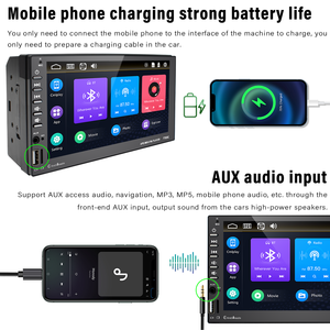 7 pouces 2Din Voiture MP5 Radio Support Filaire Carplay Android Auto BT FM 800*480 Écran Tactile Avec USB Changement Rapide P - Product Image 6