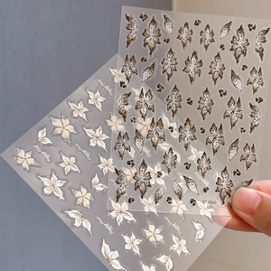 New Arrival French Waterproof Devil <b>Flower</b> 3D Nail Art Decals Exquisite Ice Translucent Liquid Adhesive Plastic Non-Toxic BPA - Product Image 2