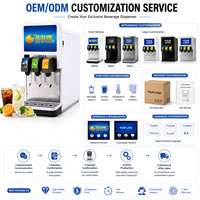 Distributeur de boissons gazeuses commercial OEM à 3 têtes pour cola, citron, orange – Idéal pour les supérettes et les cinémas