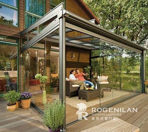 Fabricant Rogenilan Tente de <span class=keywords><strong>solarium</strong></span> coulissante de jardin rétractable extérieure Panneaux de verre solaires Toit Véranda - Product Image 1