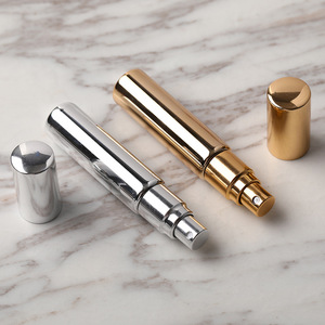 Portable Travel Perfume Refillable <b>Bottle</b> Gold Plated Pump Sprayer Silk Screen Printed Clear Glass Empty Vial Essential Oil - Product Image 3