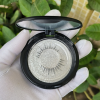 H006 Récipient compact vide rond de poudre compacte de marque de distributeur personnalisée avec boîte à poudre compacte miroir